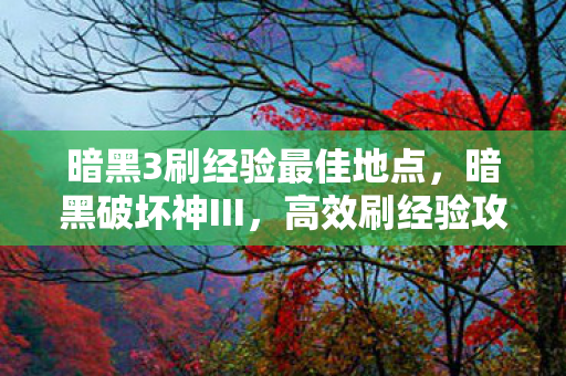 暗黑3刷经验最佳地点，暗黑破坏神III，高效刷经验攻略大揭秘