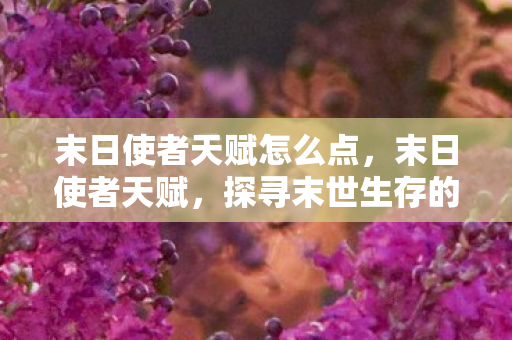 末日使者天赋怎么点，末日使者天赋，探寻末世生存的无限可能