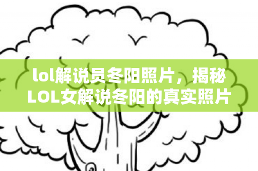 lol解说员冬阳照片，揭秘LOL女解说冬阳的真实照片与背后的故事