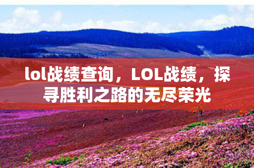 lol战绩查询，LOL战绩，探寻胜利之路的无尽荣光