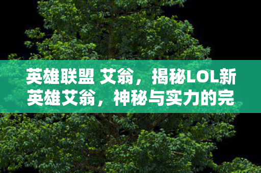 英雄联盟 艾翁，揭秘LOL新英雄艾翁，神秘与实力的完美结合