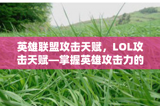 英雄联盟攻击天赋，LOL攻击天赋—掌握英雄攻击力的关键要素