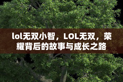lol无双小智，LOL无双，荣耀背后的故事与成长之路