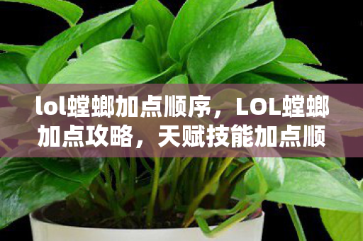 lol螳螂加点顺序，LOL螳螂加点攻略，天赋技能加点顺序详解