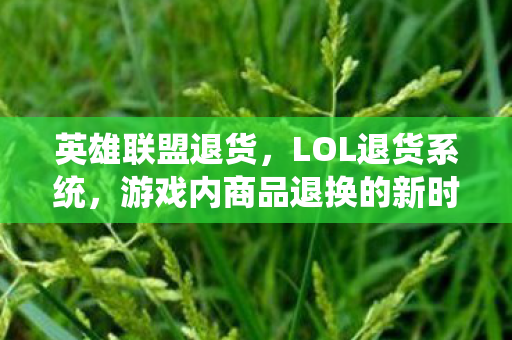 英雄联盟退货，LOL退货系统，游戏内商品退换的新时代解决方案