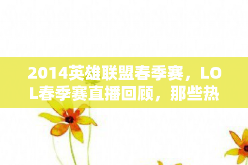 2014英雄联盟春季赛，LOL春季赛直播回顾，那些热血沸腾的瞬间（2014年）