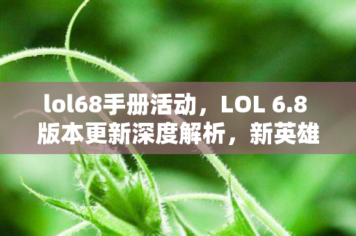 lol68手册活动，LOL 6.8 版本更新深度解析，新英雄、装备与游戏机制调整