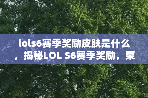 lols6赛季奖励皮肤是什么，揭秘LOL S6赛季奖励，荣耀与实力的象征