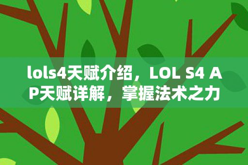 lols4天赋介绍，LOL S4 AP天赋详解，掌握法术之力的核心配置