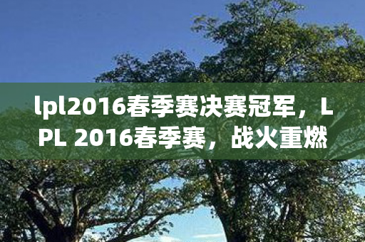 lpl2016春季赛决赛冠军，LPL 2016春季赛，战火重燃，群雄逐鹿
