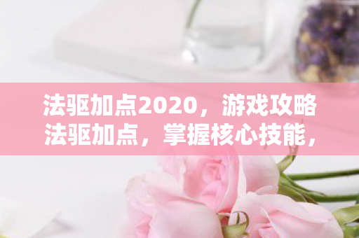 法驱加点2020，游戏攻略法驱加点，掌握核心技能，轻松驰骋游戏世界！