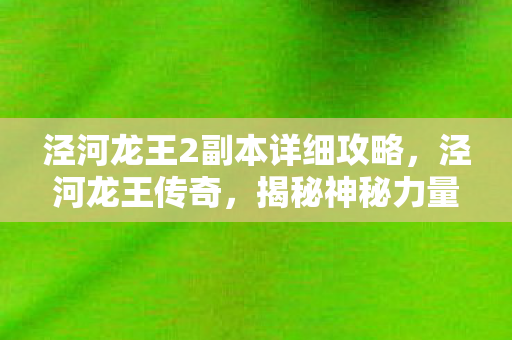 泾河龙王2副本详细攻略，泾河龙王传奇，揭秘神秘力量的背后故事