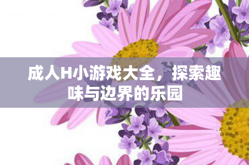 成人H小游戏大全，探索趣味与边界的乐园