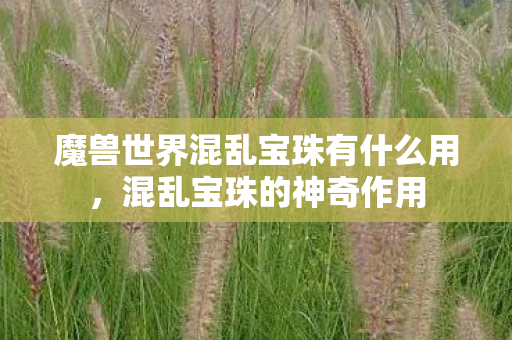 魔兽世界混乱宝珠有什么用，混乱宝珠的神奇作用