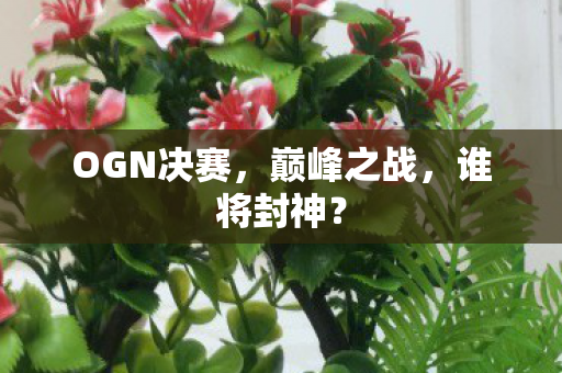 OGN决赛，巅峰之战，谁将封神？