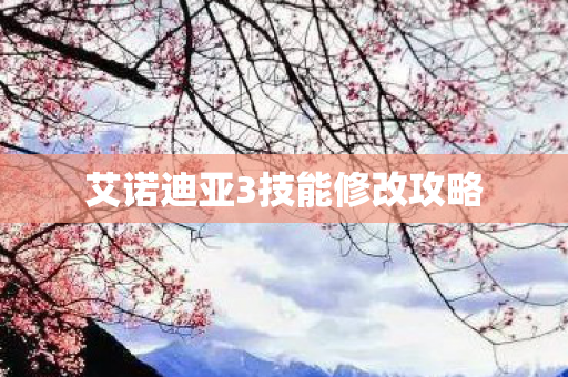 艾诺迪亚3技能修改攻略