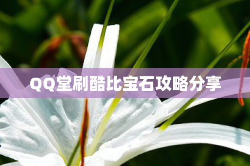QQ堂刷酷比宝石攻略分享