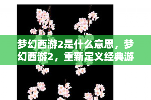 梦幻西游2是什么意思，梦幻西游2，重新定义经典游戏的新纪元