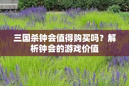 三国杀钟会值得购买吗?解析钟会的游戏价值 三国杀钟会值得购买吗?解析钟会的游戏价值