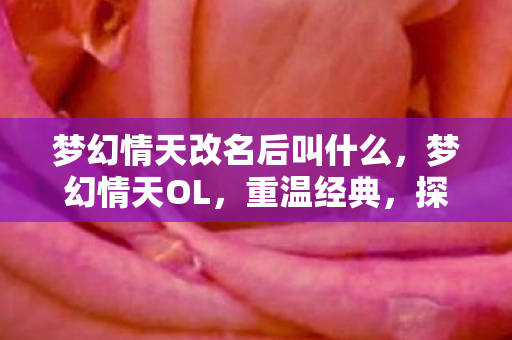 梦幻情天改名后叫什么，梦幻情天OL，重温经典，探索未知的游戏世界