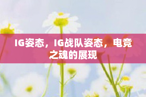 IG姿态，IG战队姿态，电竞之魂的展现