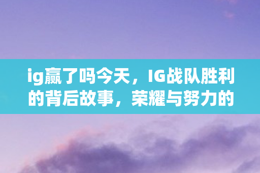 ig赢了吗今天，IG战队胜利的背后故事，荣耀与努力的交织