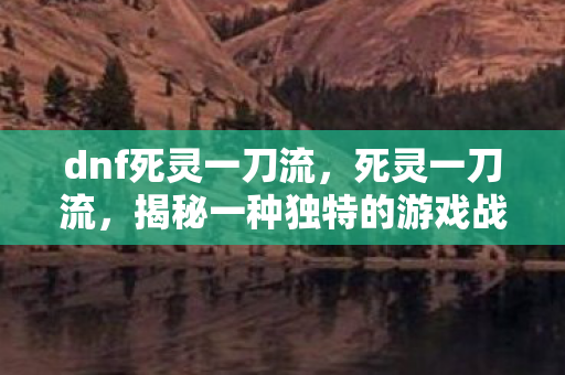 dnf死灵一刀流，死灵一刀流，揭秘一种独特的游戏战术与背后的策略哲学