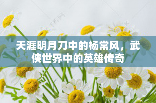 天涯明月刀中的杨常风,武侠世界中的英雄传奇 天涯明月刀中的杨常风,武侠世界中的英雄传奇