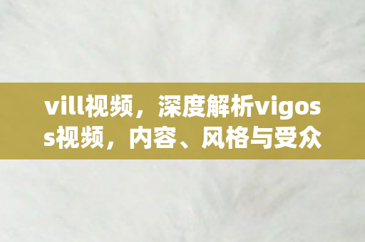 vill视频，深度解析vigoss视频，内容、风格与受众群体