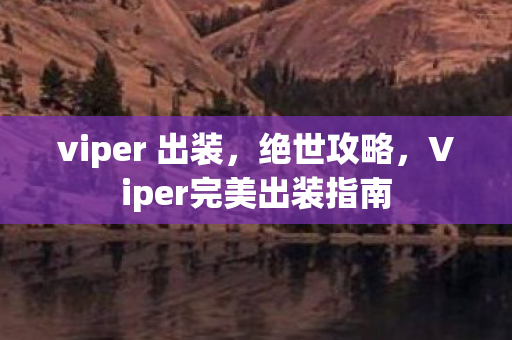 viper 出装，绝世攻略，Viper完美出装指南