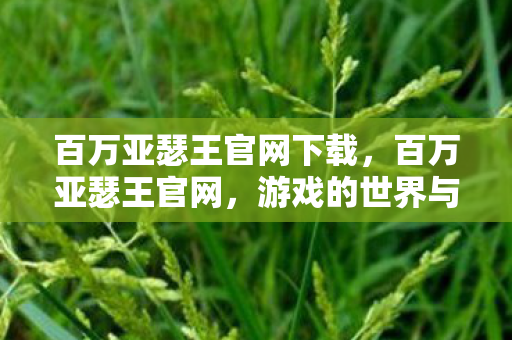 百万亚瑟王官网下载，百万亚瑟王官网，游戏的世界与玩家的乐园