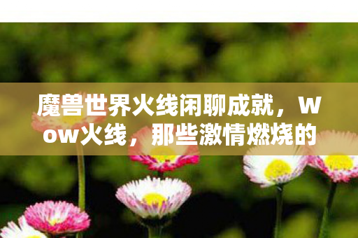 魔兽世界火线闲聊成就，Wow火线，那些激情燃烧的岁月，我们共同走过的时光