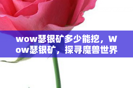 wow瑟银矿多少能挖，Wow瑟银矿，探寻魔兽世界中的神秘宝藏之地