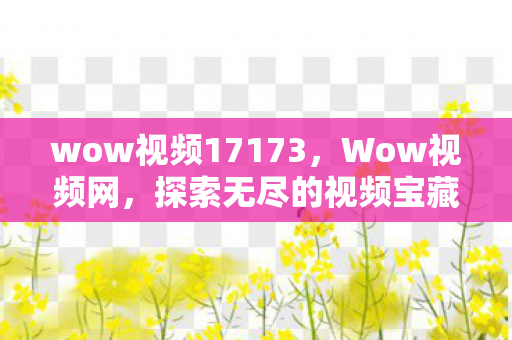 wow视频17173，Wow视频网，探索无尽的视频宝藏