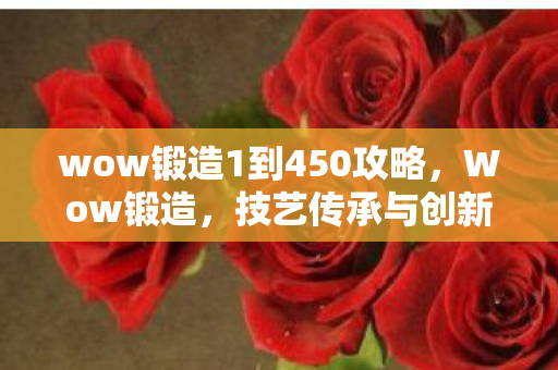 wow锻造1到450攻略，Wow锻造，技艺传承与创新的完美结合