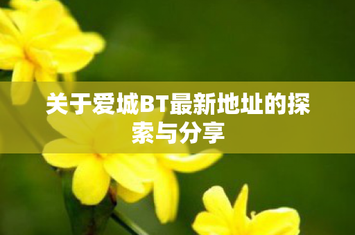 关于爱城BT最新地址的探索与分享 关于爱城BT最新地址的探索与分享