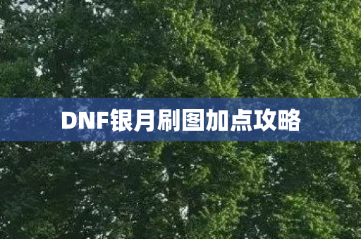 DNF银月刷图加点攻略