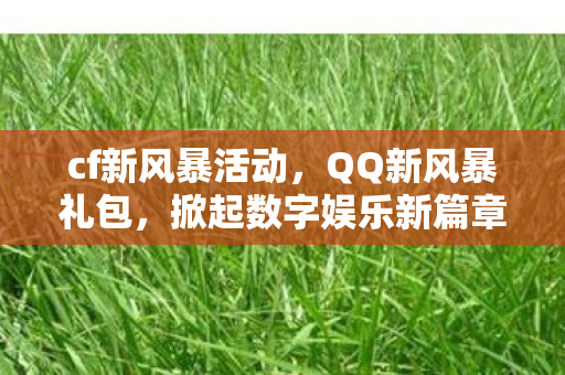 cf新风暴活动，QQ新风暴礼包，掀起数字娱乐新篇章！