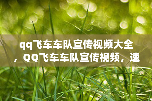 qq飞车车队宣传视频大全，QQ飞车车队宣传视频，速度与激情的极致展现