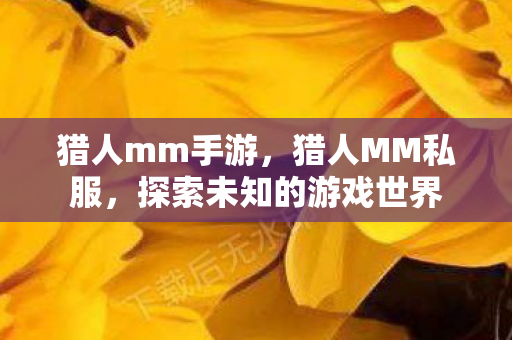 猎人mm手游,猎人MM私服,探索未知的游戏世界 猎人mm手游,猎人MM私服,探索未知的游戏世界