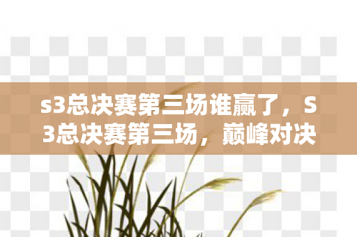 s3总决赛第三场谁赢了，S3总决赛第三场，巅峰对决，谁能主宰召唤师峡谷？