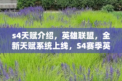 s4天赋介绍，英雄联盟，全新天赋系统上线，S4赛季英雄的新生命—解析S4新天赋系统