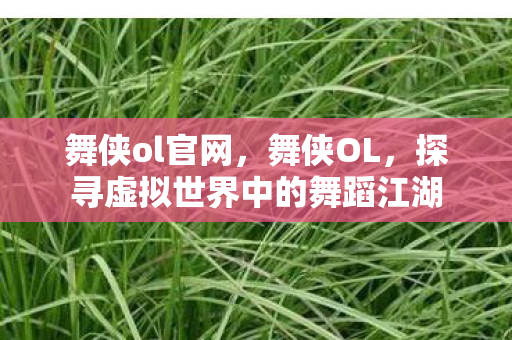 舞侠ol官网，舞侠OL，探寻虚拟世界中的舞蹈江湖