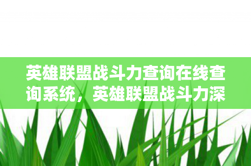 英雄联盟战斗力查询在线查询系统，英雄联盟战斗力深度解析，如何查询与提升你的战斗力？