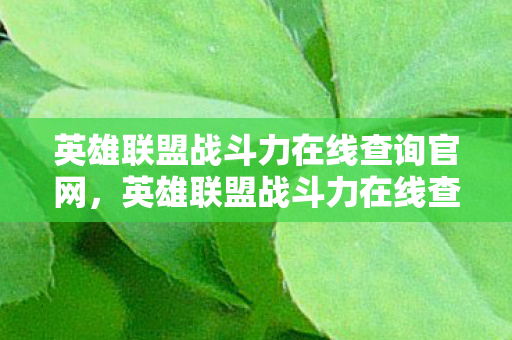 英雄联盟战斗力在线查询官网，英雄联盟战斗力在线查询，深度解析与实用指南