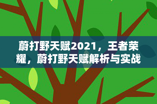 蔚打野天赋2021，王者荣耀，蔚打野天赋解析与实战指南