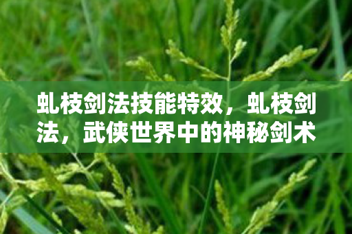 虬枝剑法技能特效，虬枝剑法，武侠世界中的神秘剑术