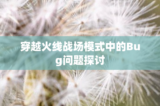 穿越火线战场模式中的Bug问题探讨