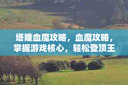 塔隆血魔攻略，血魔攻略，掌握游戏核心，轻松登顶王者之巅