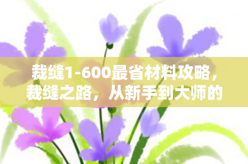 裁缝1-600最省材料攻略，裁缝之路，从新手到大师的成长历程（1-60级）